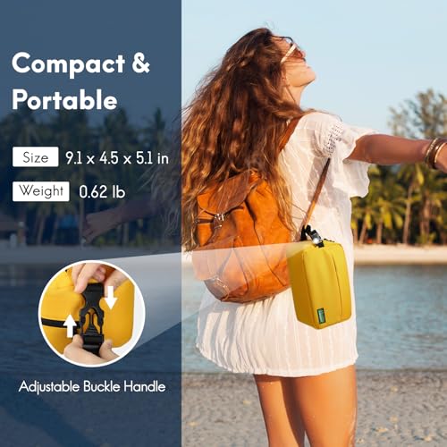 Haimont Small Freezable Snack Cooler Bag, Reusable Freezable Mini Cooler Bag for Outdoor, Airplane, Travel, Wear Resistant, Yellow - color: Yellow