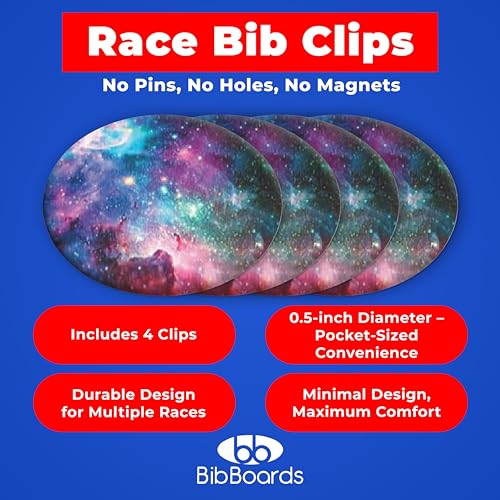 BibBoards bibSNAPS Race Bib Clips, Galaxy, 4 Pack - color: Galaxy