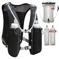Running Hydration Vest for Women and Men. Reflective, 8 Pocket, Quick Dry, Water-Resistant, Breathable, Adjustable Backpack for Runs, Hiking, Cycling, Trails, Marathons - style: Black Vest + 1.5L Bladder + 2x 500ml Soft Flasks