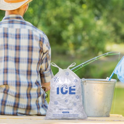 200 PACK 3 lb. Plastic Drawstring Ice Bags 9" x 15.5" Heavy-Duty - style: 9x15.5inch(200pack)