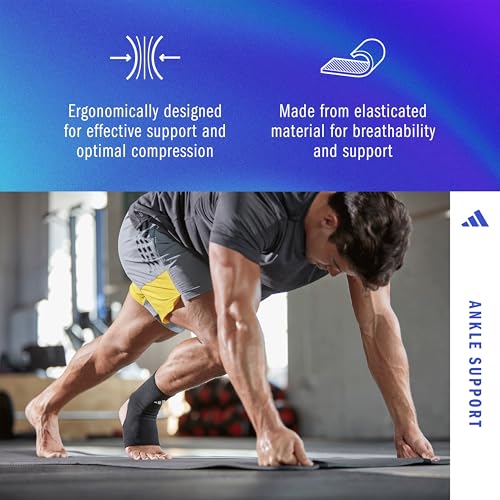 adidas Ankle Support Compression Sleeve - Sports and Fitness - Large - size: Large, style: adidas Ankle Support