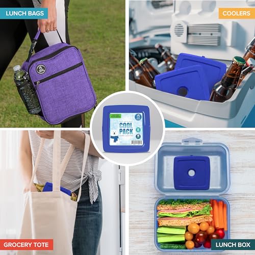 Healthy Packers Ice Packs for Lunch Boxes, Slim Freezer Packs, 10pk Square - color: 10-Pack (Square)