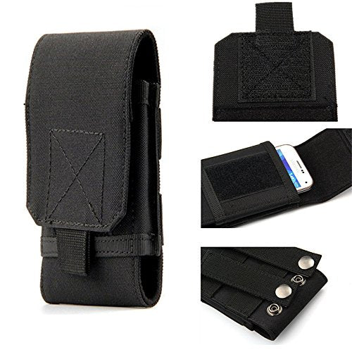Tactical MOLLE Smartphone Holster, Universal Army Mobile Phone Belt Pouch EDC Security Pack Carry Accessory Kit Blowout Pouch Belt Loops Waist Bag Case for iPhone SE 5S Samsung Galaxy S4 mini - color: #A (Small)