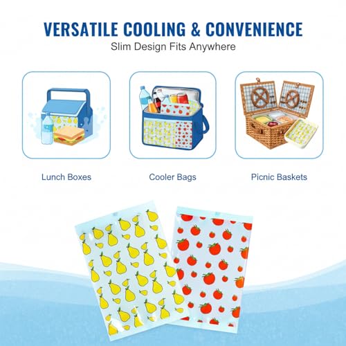 Ice Packs - Reusable PE Material Cooler Pack for Food, Fruits & Drinks - Lightweight Freezer Pack for Picnic, Work, Sports & Camping (CFX-2)