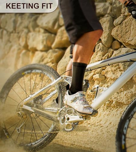 BULLIANT Men 6-Pack Athletic Compression Crew Socks for Running Gym Sports - color: Black 2741, size: 7-8