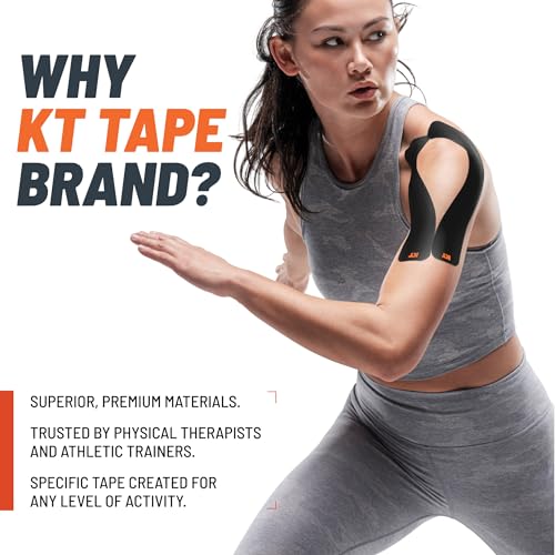 KT Tape, Original Cotton, Elastic Kinesiology Athletic Tape, 20 Count, 10” Precut Strips, Red - color: Red