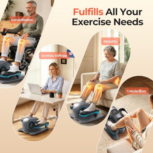 YOSUDA Under Desk Elliptical Machine, Seated Pedal Exerciser for Seniors - color: Classical | Blue