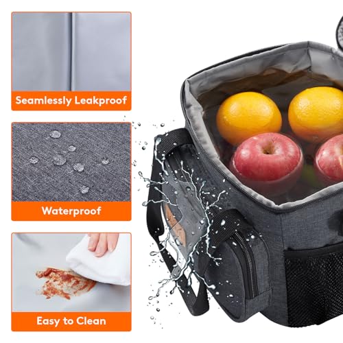 Lifewit Insulated Lunch Box for Men, Lunch Bag Cooler Women, 12-Can 9L - color: Dark Gray, size: Medium(9L)