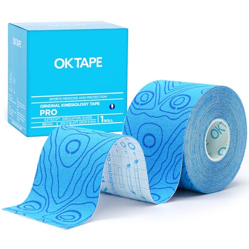 OK TAPE Kinesiology Tape PRO Uncut Latex Free Tape 2in x 16.4ft 1Roll - color: Blue+blue, size: 1 Rolls