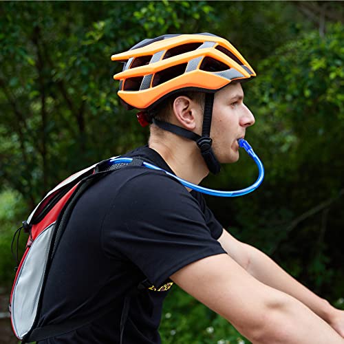 KUYOU Running Hydration Vest - Lightweight Insulated Hydration Backpack with 2L Water Bladder, Adjustable Chest Straps and Reflective Water Backpack for Running Marathon Race Hiking Cycling - color: Red