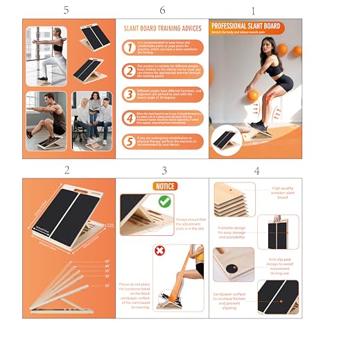 Portable Slant Board for Calf Stretching, Adjustable Wooden Calf Stretcher Incline Board, Calf Stretch Board for Squats Leg Knees Heel Ankle Stretching - color: 3pcs （slant Board + Resistance Bands）
