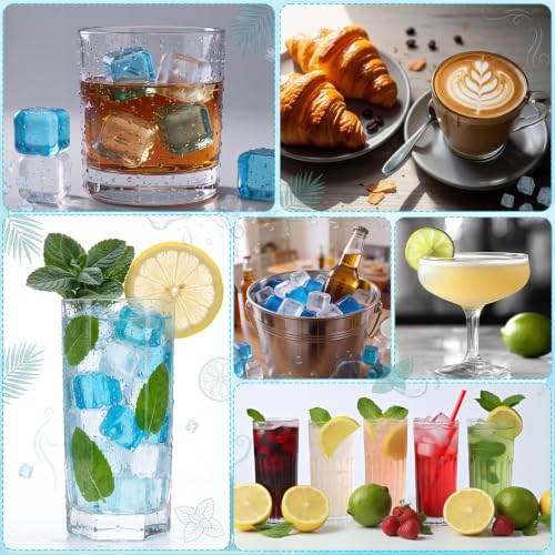 100 Pack Reusable Ice Cube for Drinks with Storage Bag