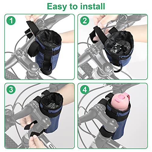 Accmor Insulated Bike Water Bottle Holders,Bike Cup Holder Keep Bottle Cool or Warm, Bike Water Bottle Cage for Kid's Bike,Mountain Bike,Cruiser, Road Bike,Blue - color: blue