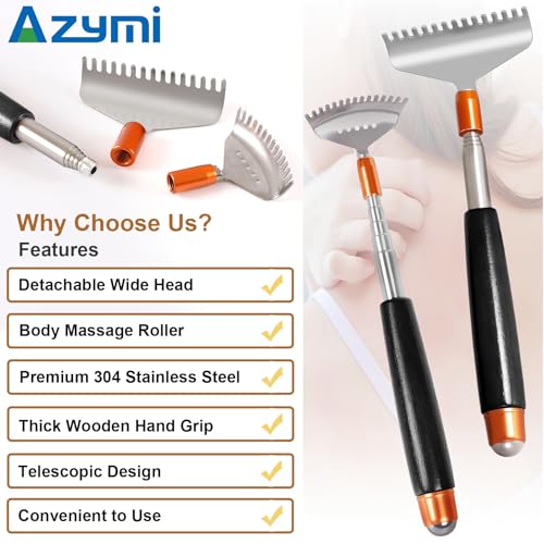 Back Scratcher Detachable Claws with Massage Roller - color: Black, size: L&S