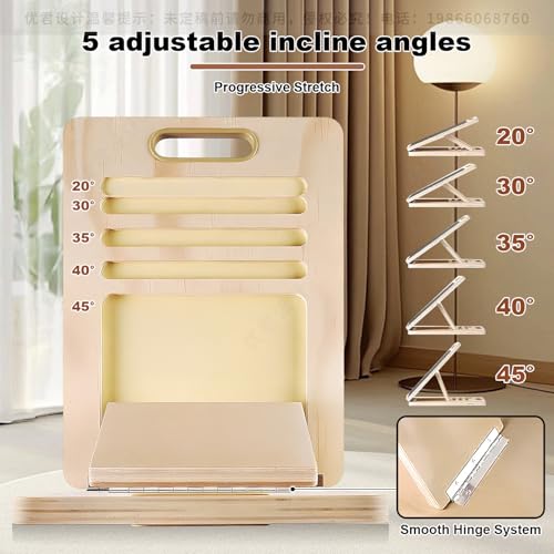 Slant Board for Calf Stretching Adjustable Portable Wooden Incline Board - Calf Stretcher for Squats, Physical Therapy & Pilates - 300Lb Weight Capacity for Calf, AnkleHeel, Knees Leg Support