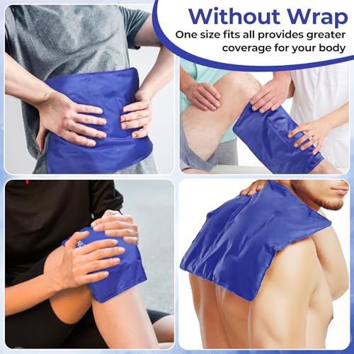 Ohuhu Ice Pack for Injuries Reusable 2 Pack 14"x11" Hot Cold Pack Wrap - color: Blue, size: 14"x11"(2 Pack)