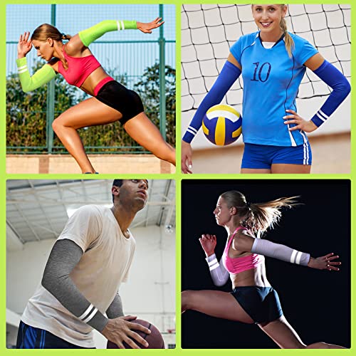 Geyoga 4 Pairs Arm Sleeves for Men Women - color: Black, White, Green, Yellow