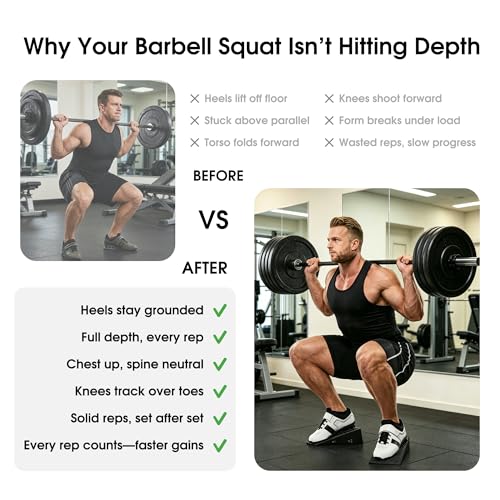 Squat Wedge Block For Deeper Squat: 2200LBS Capacity with Guide & Carry Bag - color: Dark