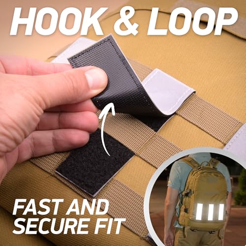 Reflective Backpack Bands | 3M Scotchlite Reflectors | Hook-and-Loop Closure | 1x4 & 1.5x5 in | 2-Pack (Silver) - size: 1.5″ x 5″