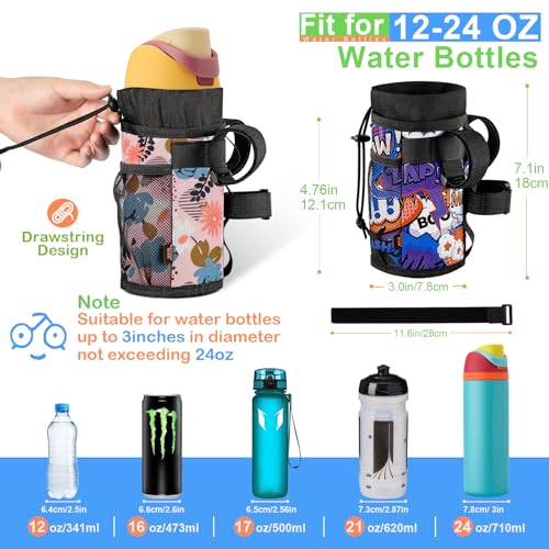 Ultra Thin Bike Water Bottle Holder for Handlebar 24-32 oz Bike Cup Holder with Removable Fastener Straps Bike Bottle Holder for Mountain Bike, Road Bike, eBike, Scooter (Butterflies) - color: 24-32oz, Lightweight Butterflies