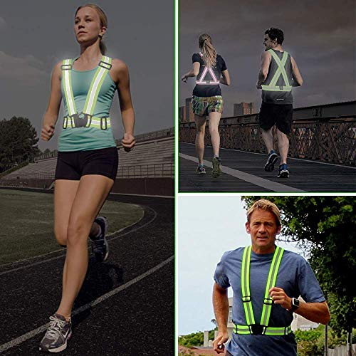 Chiwo Reflective Vest Running Gear 2Pack, High Visibility Safety Vest - color: Green