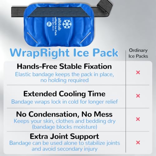 Extra Large Ice Pack for Injuries Reusable,12×20in Fits Back & Hip - size: Hands-free XL