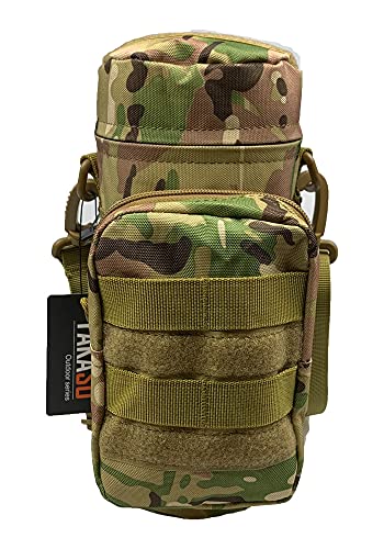 Tactical Molle Water Bottle Holder Pouch Hydration Carrier Bag Tactical EDC Water Bottle Carrier with Detachable Shoulder Strap for Hiking Camping Outdoor Sport Travel - color: CP