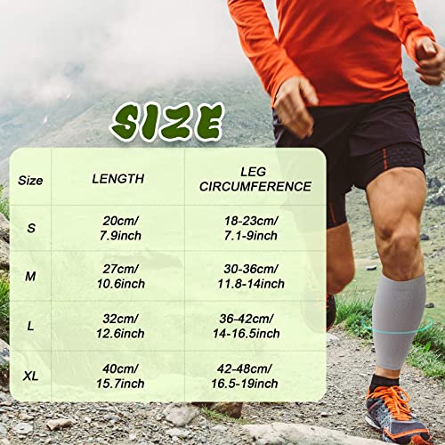 SATINIOR 4 Pairs Calf Compression Sleeve Leg Compression Sock Calf and Shin Support Relieve Calf Pain for Men Women Running (Black, Nude, Medium)