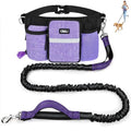 ETACCU Heavy Duty Hands Free Dog Leash with Zipper Pouch Waist Belt for Large Medium Dogs for Running, Walking, Jogging and Hiking, Dual Padded Handles and Durable Bungee (1 Dog Purple) - color: 1 Dog Purple
