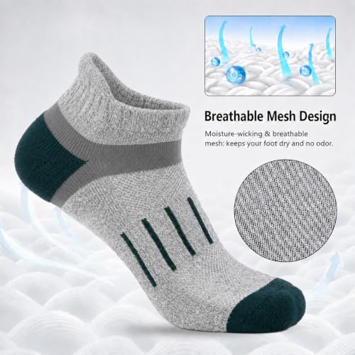 COOPLUS Mens Cushioned Ankle Running Socks Athletic Low Cut Moisture Wicking Cotton Short Sports Socks 7 Pairs - color: 7 Pairs Multicolor