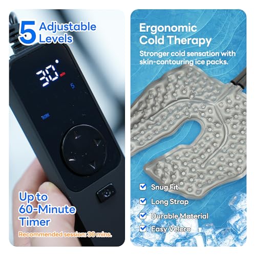 KONGZEE Ice Machine for Knee After Surgery, Cold Therapy Machine Portable Cooling Universal Cold Packs System for Pain Relief/Knee/Shoulder