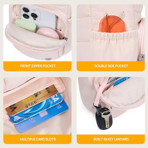 Telena Water Bottle Holder with Strap RFID Crossbody Bags for Women - color: Pink