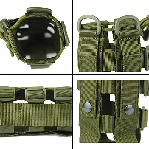 Molle Tactical Water Bottle Holder Pouch Adjustable for 16oz-50oz Bottles - color: Green