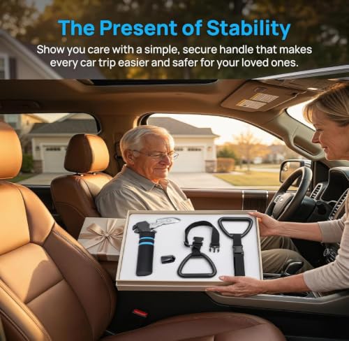 SlimStar Car Door Handle Assist Kit for Seniors, Handle + 2 Straps