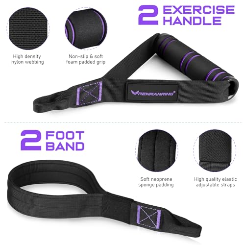 Pilates Bar Kit with Resistance Bands, Pilates Workout Equipment for Women - color: Purple