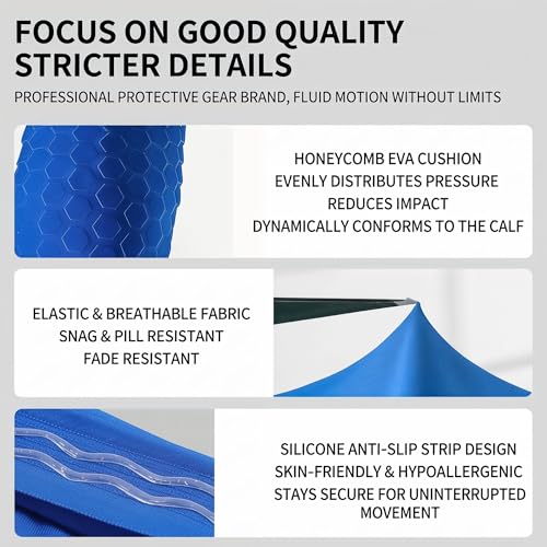 2 Pairs Soccer Shin Guards for Kids Youth Adult with Honeycomb Pads - color: Blue, size: X-Small