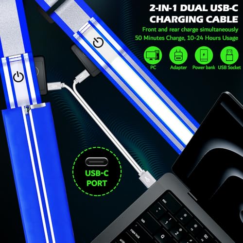 LED Reflective Night Walking Safety Gear,Adjustable Walking Light Belt, for Night Dog Walking,High Visibility Safety Lights for Walking at Night for Men Women Jogging Running Biking