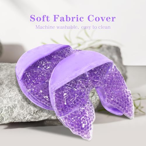 Hot/Cold Breast Gel Ice Packs Breastfeeding Cooling/Heat Pad Pain Relief - color: Purple