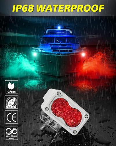 Red LED Pods Waterproof 3" 40W CREE LED Marine Navigation Lights - color: Red