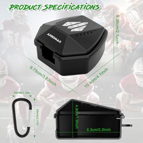 ARGOMAX Mouthguard Case with Clip for Football and Lacrosse, Black+White