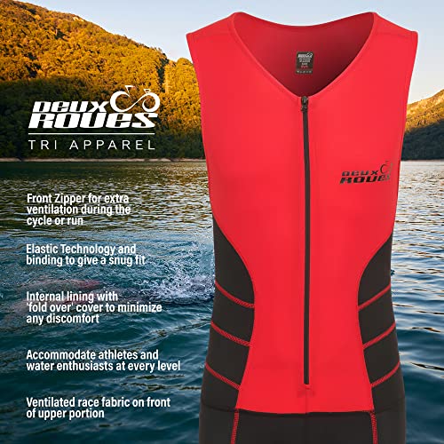 Youth Junior Kids Triathlon Suit Tri Cycling Skin Suit Sleeveless - Bonus Race Bib Belt - color: Red, size: Youth 10