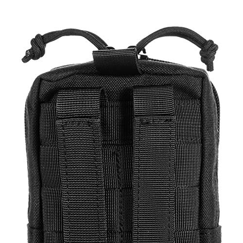 Upgraded Sports Water Bottles Pouch Bag, Tactical Drawstring Molle Water Bottle Holder Tactical Pouches, Travel Mesh Water Bottle Bag Tactical Hydration Carrier - color: BLACK_WaterPouch-Small Pouch