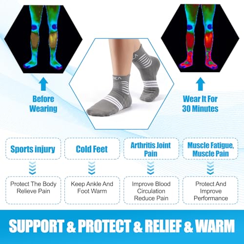 NEENCA Professional Compression Socks for Women Men Circulation, 20-30 mmHg - color: Gray White, size: Small