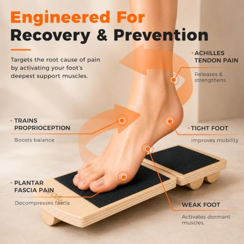 Adjustable Balance Board for Ankle Strengthening & Stability - color: Black, size: 11.8*4.3 inch