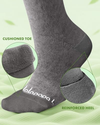 Bamboo Viscose Compression Socks for Women Men - color: Grey and Oatmeal, size: XX-Large
