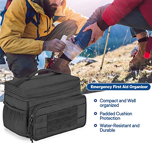 Damero Small Medicine Storage Bag Empty, Family First Aid Box with Divider