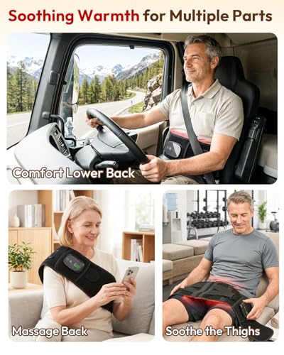 Cordless Heating Pad for Lower Back, Vibration Lumbar Wrap, 47 in