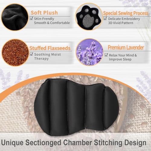 Large Microwave Heating Pad with Washable Cover 21 * 12" Microwavable Heating Pads for Cramps, Back, Neck Shoulder Pain Relief, Cordless Weighted Moist Heat Pack, Black Cat - size: Large Black Cat