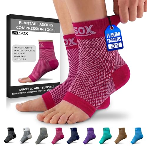 SB SOX Compression Socks for Plantar Fasciitis Relief (Pink, Small) - color: Pink, size: Small
