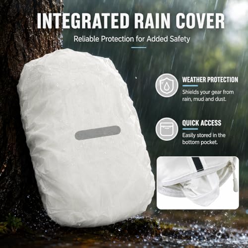 Zavothy Hydration Vest Pack with 1.5L Water Bladder, Lightweight 6L Hydration Backpack for Running, Hiking & Cycling, Breathable Reflective Hydration Vest for Men & Women - color: White